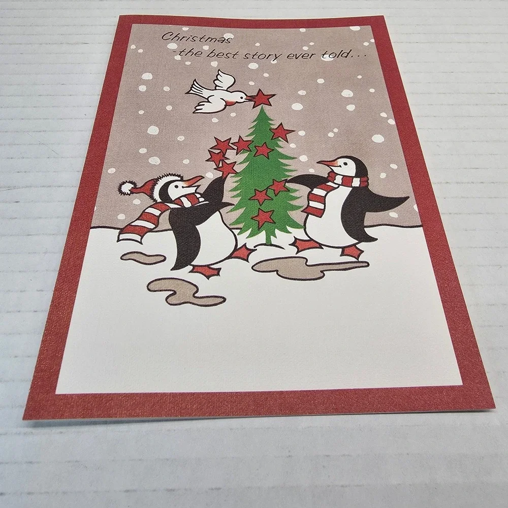 Vintage Sunshine Line Holiday Charm Christmas Cards Penguins Bears Scripture USA